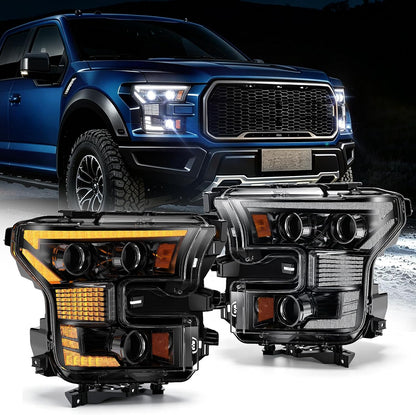 LOYO LED Headlight Assembly for Ford F150 F-150 2015-2017 OEM style replacement