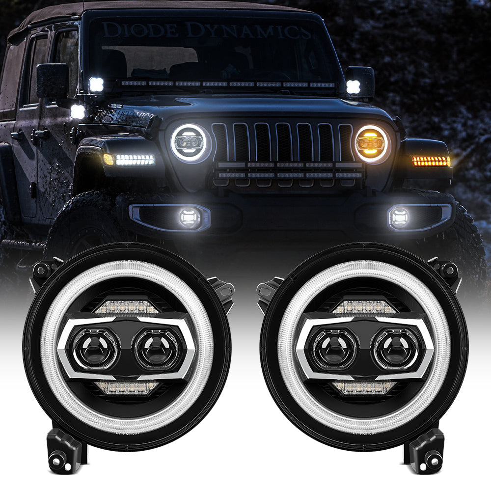 9 inch LED Headlights for Jeep Wrangler JL Glaidator JT