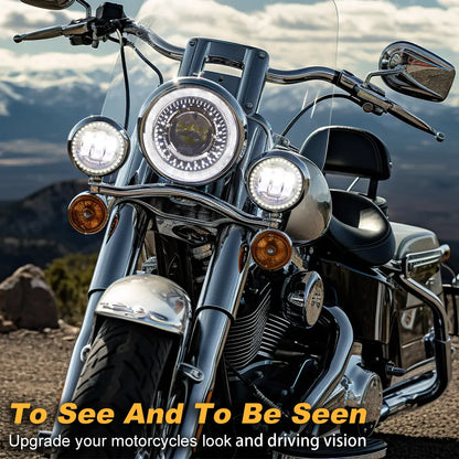 Harley Motorcycle LED Headlights and passing lights Kit