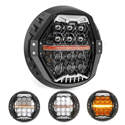 7 inch motorcycle headlight with amber drl