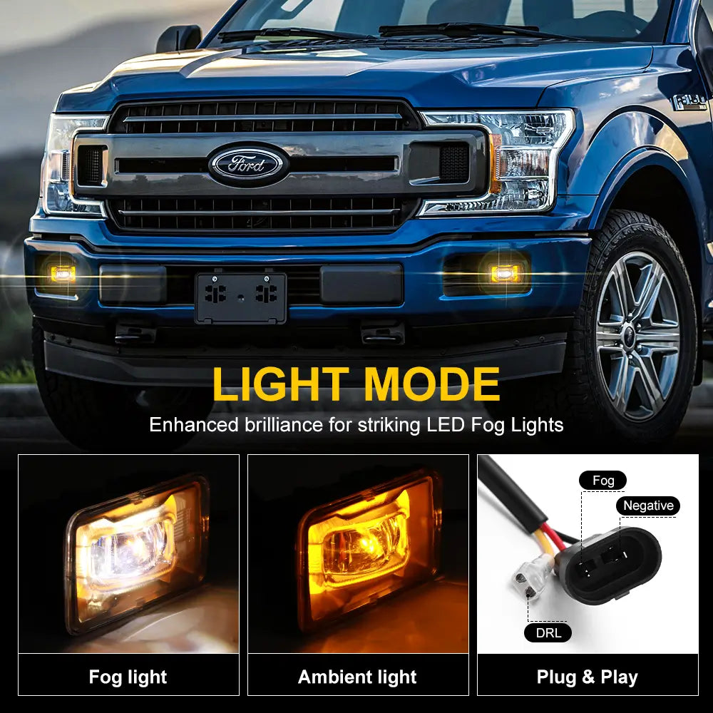 LED Projector Fog Lights for Ford F150 2015-2020