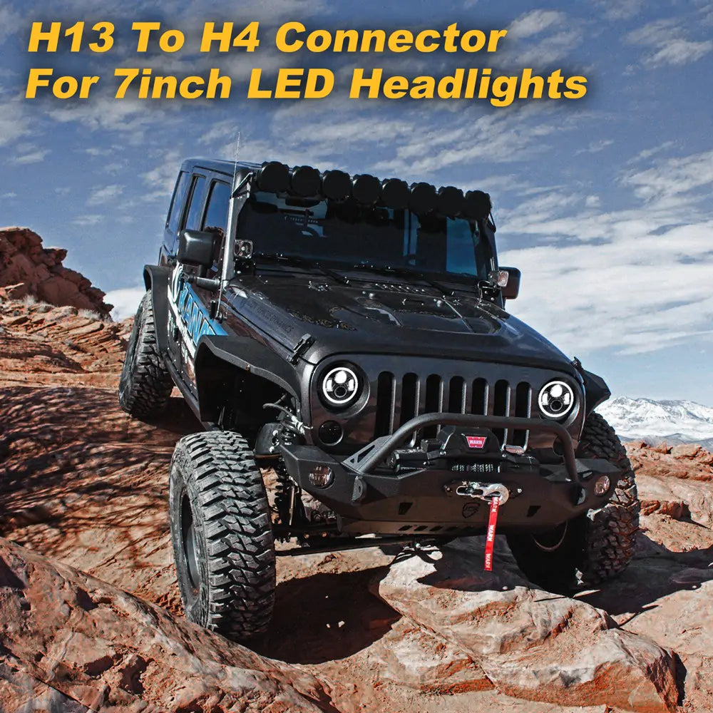 H13 to H4 Connector for 7 inch LED Headlights