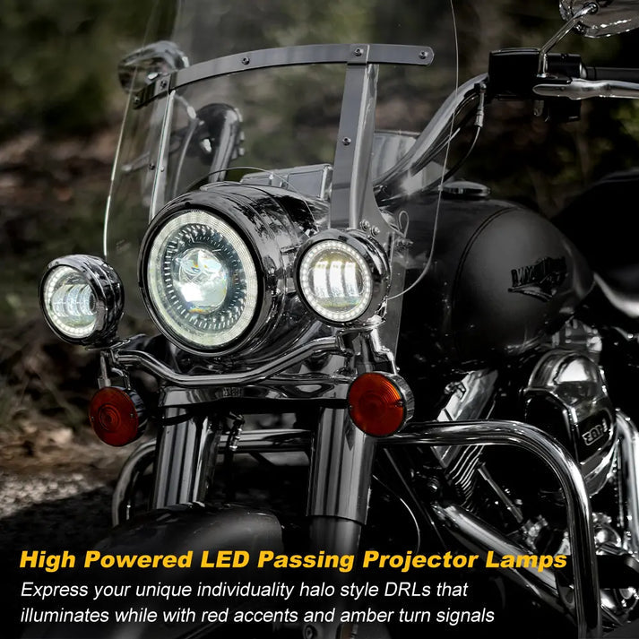 7 inch Headlight And Fog Lights Kit Compatible with Harley