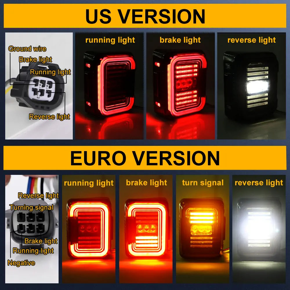 LOYO LED Tail Lights for Jeep Wrangler JK US Version and Euro Version