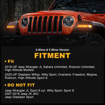 Jeep JL LED Fender Turn Signal Lights for Wrangler JL gladiator