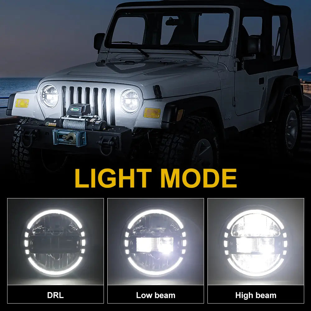 7 inch LED Headlights for Jeep Wrangler JK JL TJ CJ Gladiator