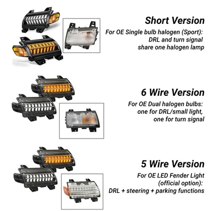 LOYO Jeep JL LED Fender Lights with LED Side Marker Lights