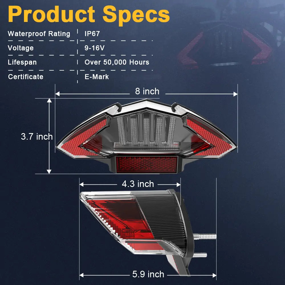 LED Tail Lights for BMW Motorcycle stock tail light replacement