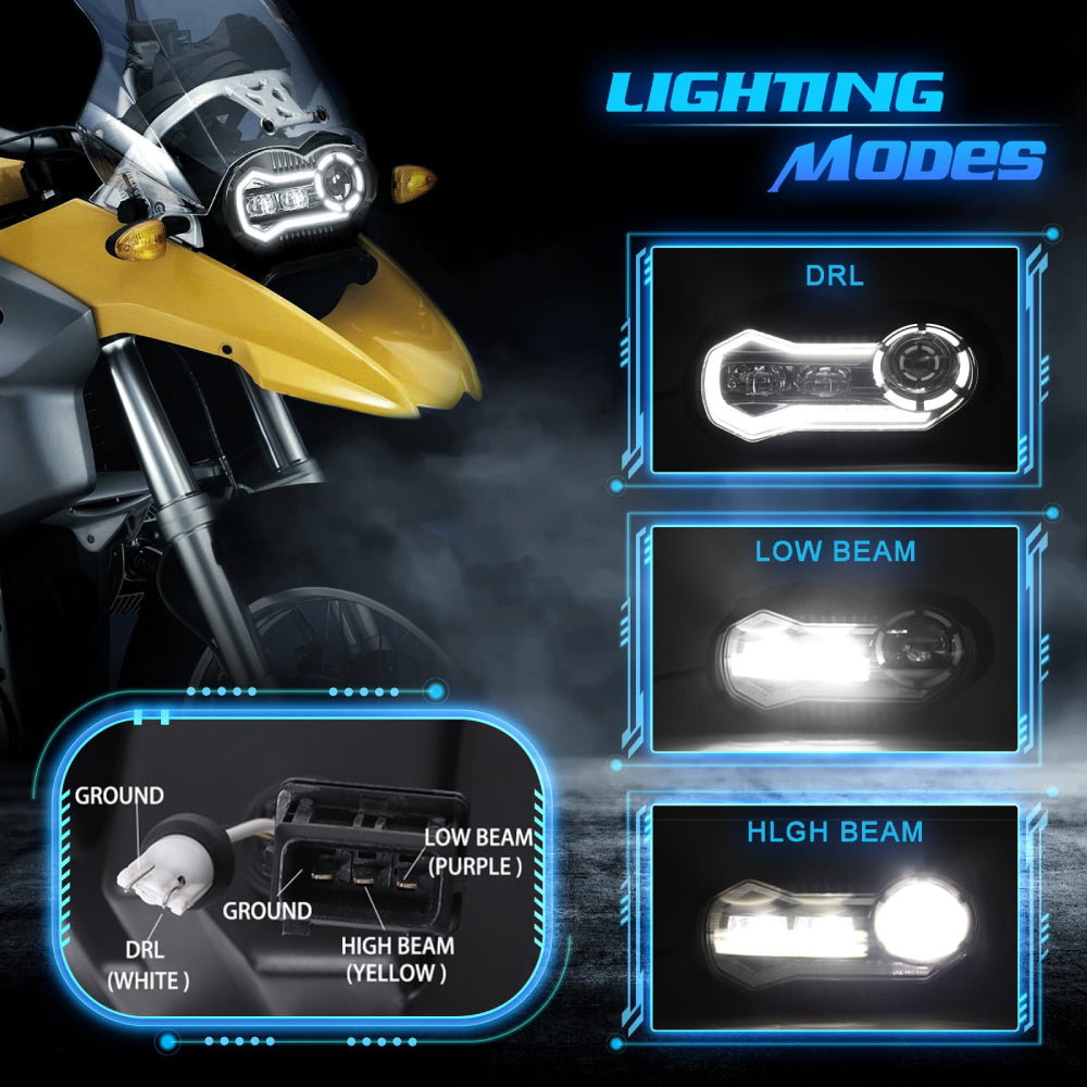 LED Headlight Assembly for BMW R1200GS 2004-2012 R1200GS Adventure 2005-2013