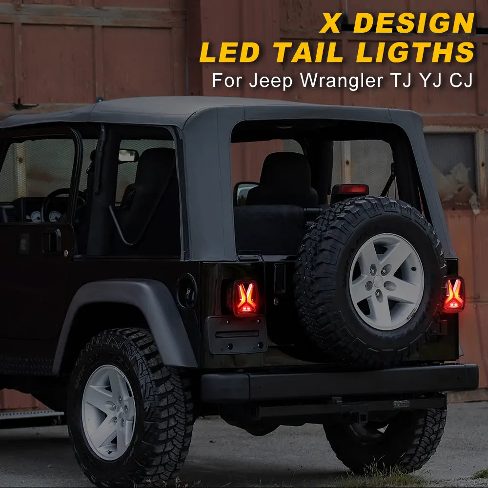 New Upgraded X Design LED Tail Lights for  Wrangler TJ YJ CJ