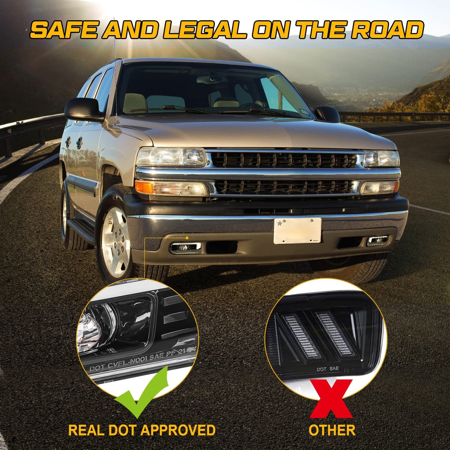 LOYO LED Fog Lights for Chevy, DOT Approved