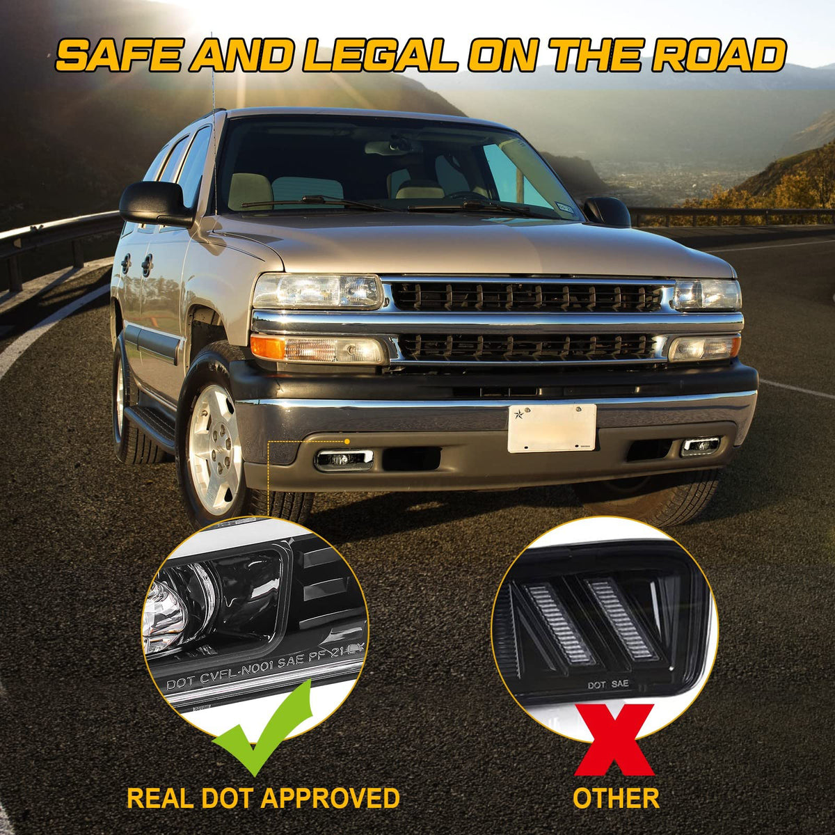 Chevy Led Light LED Fog Lights Fog Lamps Replacement For Chevy Silverado Suburban Tahoe ...