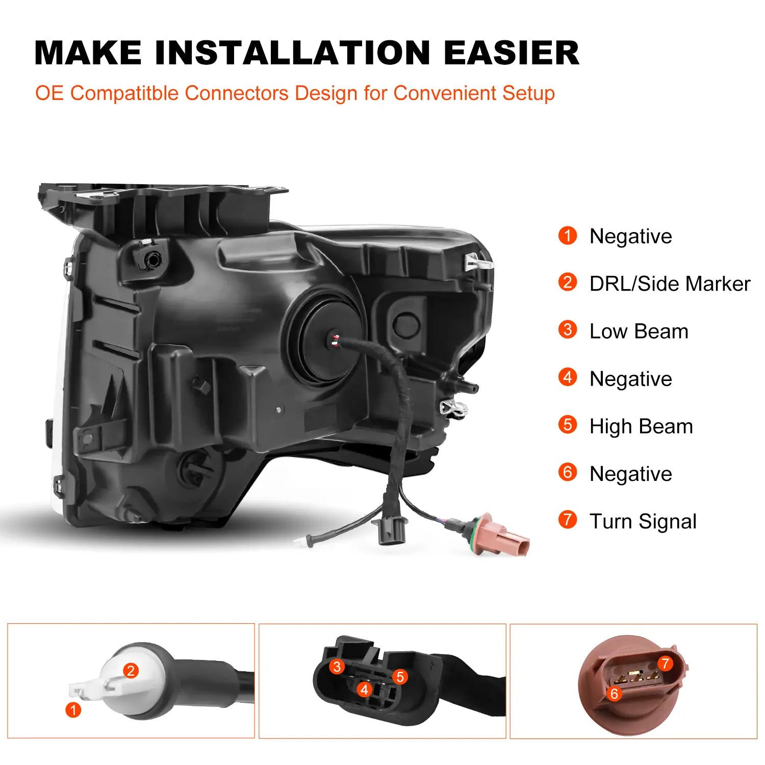 Easy Install LED Headlight Assembly for Ford F150
