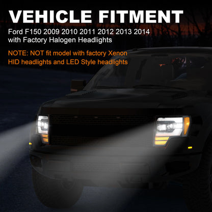 2009-2014 Ford F-150 Headlights replacement with factory halogen headlights