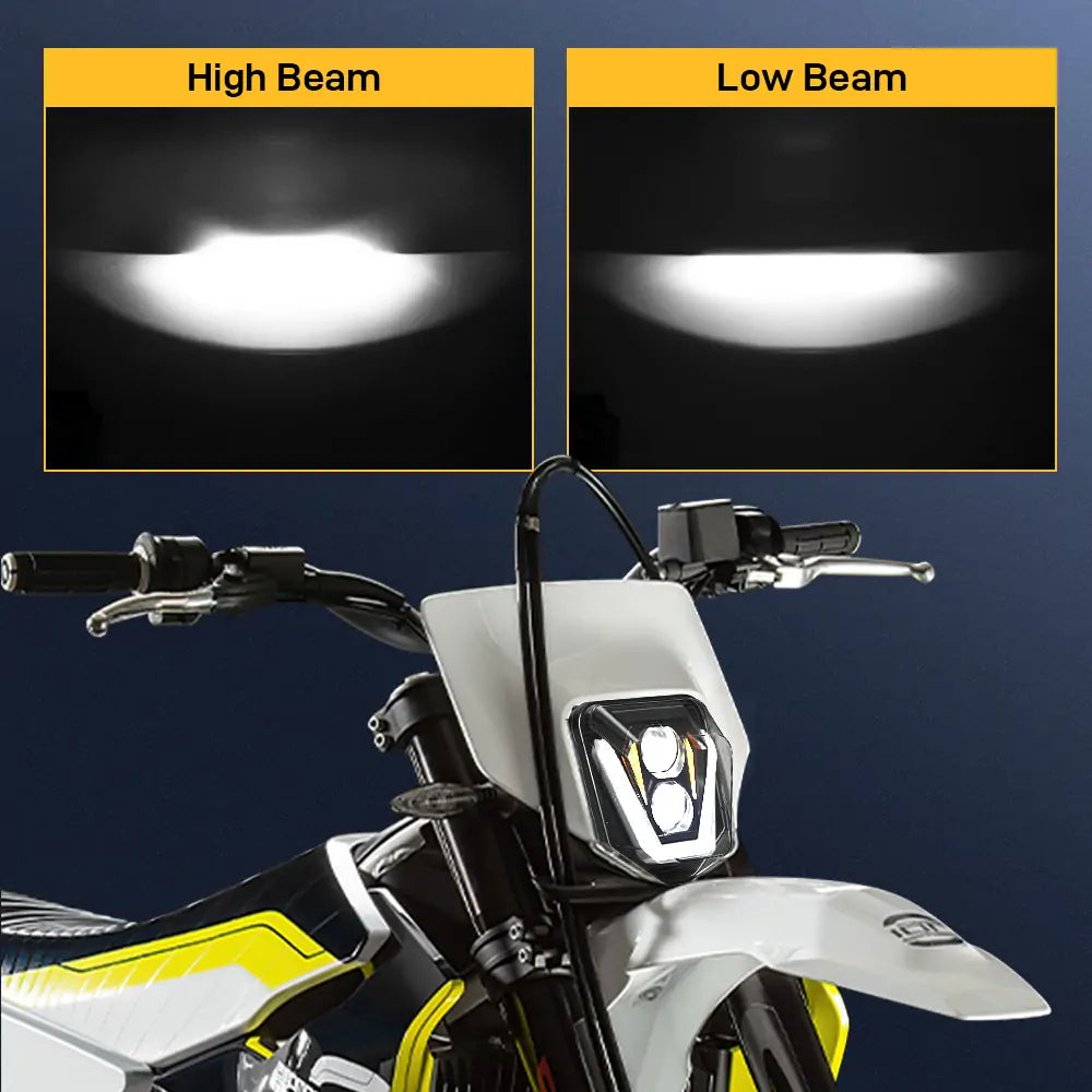 Dirt Bike LED Headlight for Husqvarna FE TE TX FC 125 250 300 350 450 501 701 with amber DRL