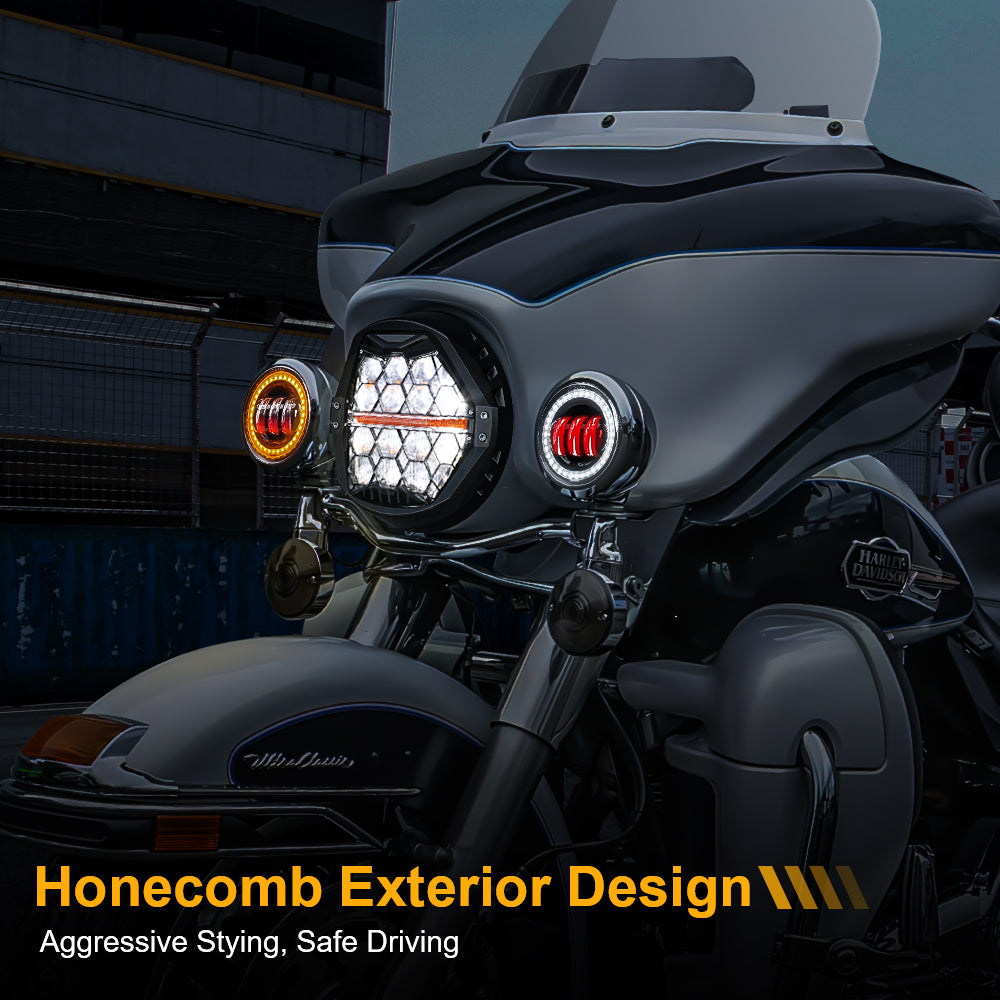 Headlight and passing lights kit for HD Motorcycele and Indian Motorcycle