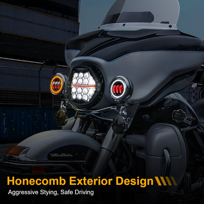 Headlight and passing lights kit for HD Motorcycele and Indian Motorcycle