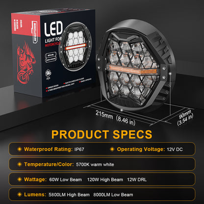 120w Super Bright 7 inch LED Headlight for Harley Davidson Motorcycle