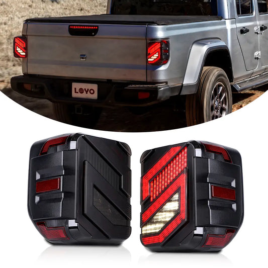 LED Tai Lights for Jeep Gladiator Willy Rubicon, BLACK lens