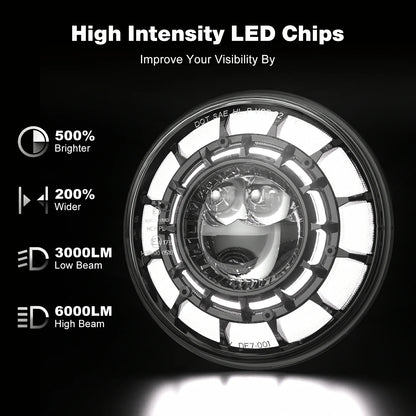 The brightest LED Headlight for Jeep Wrangler JK