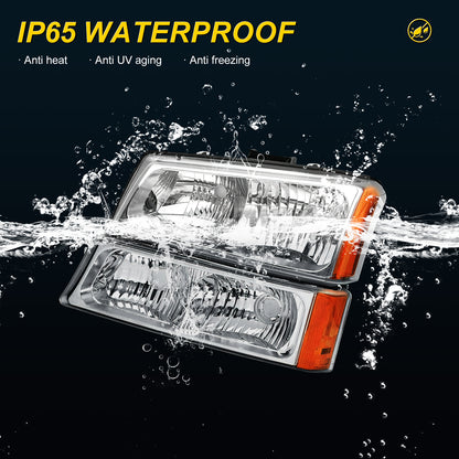 Chevy Silverado Headlights Assembly Fit for 03-06 Chevy Silverado Avalanche 1500/2500/3500