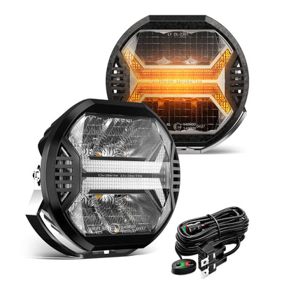 LOYO 5.75 inch Amber Led Pods Offroad Driving Lights Cube, 12000LM LED Light Bar For Trucks Jeep Ford UTV ATV, 2PCS