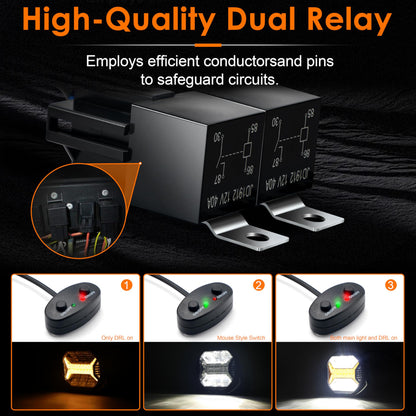 LOYO 5.75 inch Amber Led Pods Offroad Driving Lights Cube, 12000LM LED Light Bar For Trucks Jeep Ford UTV ATV, 2PCS
