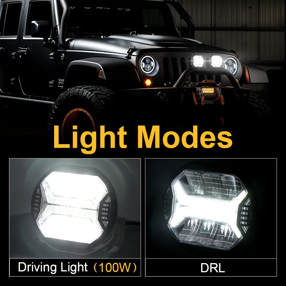 LOYO 5.75 Inch WindTunel LED Driving Lights, 100W 6000LM Offroad Light Bar  Work Light for Truck Jeep Pickup ATV UTV