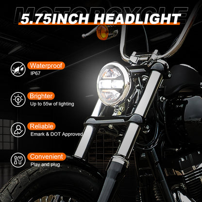 5 3/4 led headlight motorcycle