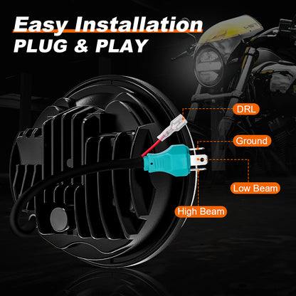 5 34 led headlight with turn signal for harley motorcycle