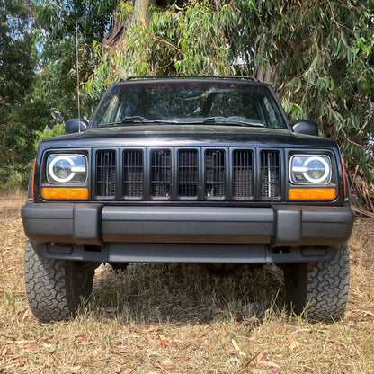 LOYO 5x7 Inch LED Headlights W/ DRL & Turn Signal For Jeep Wrangler YJ Cherokee XJ Trucks