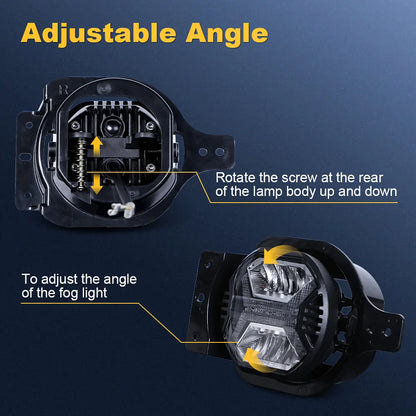 Adjustble Angle LED Fog Lights for Jeep JL JT