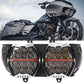 LOYO 240W 800% Bright Dual LED Headlight for Road Glide 2015-2024,  Honeycomb Design, Chrome