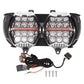 LOYO 240W 800% Bright Dual LED Headlight for Road Glide 2015-2024,  Honeycomb Design, Chrome