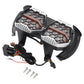LOYO 240W 800% Bright Dual LED Headlight for Road Glide 2015-2024,  Honeycomb Design, Chrome