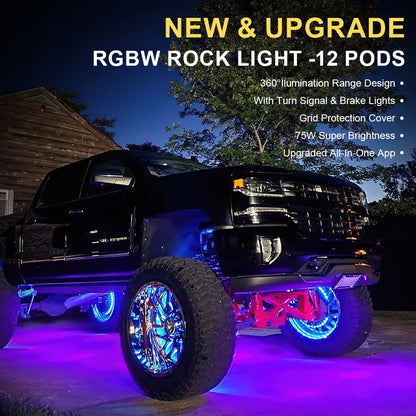 RGBW Rock Lights 12 Pods