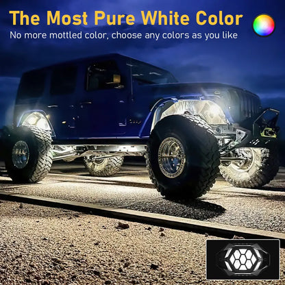 RGBW Rock Lights for Truck with Pure White