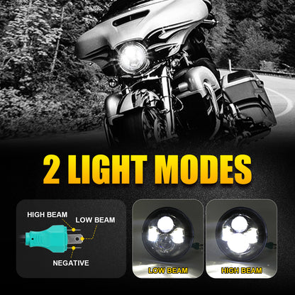 LOYO 7 Inch LED Headlight with Mounting Bracket Compatible with Harley Davidson Motorcycles Tour,FLD,Softail Heritage,Street Glide,Road King,Electra Glide,Yamaha V-Star Road Star
