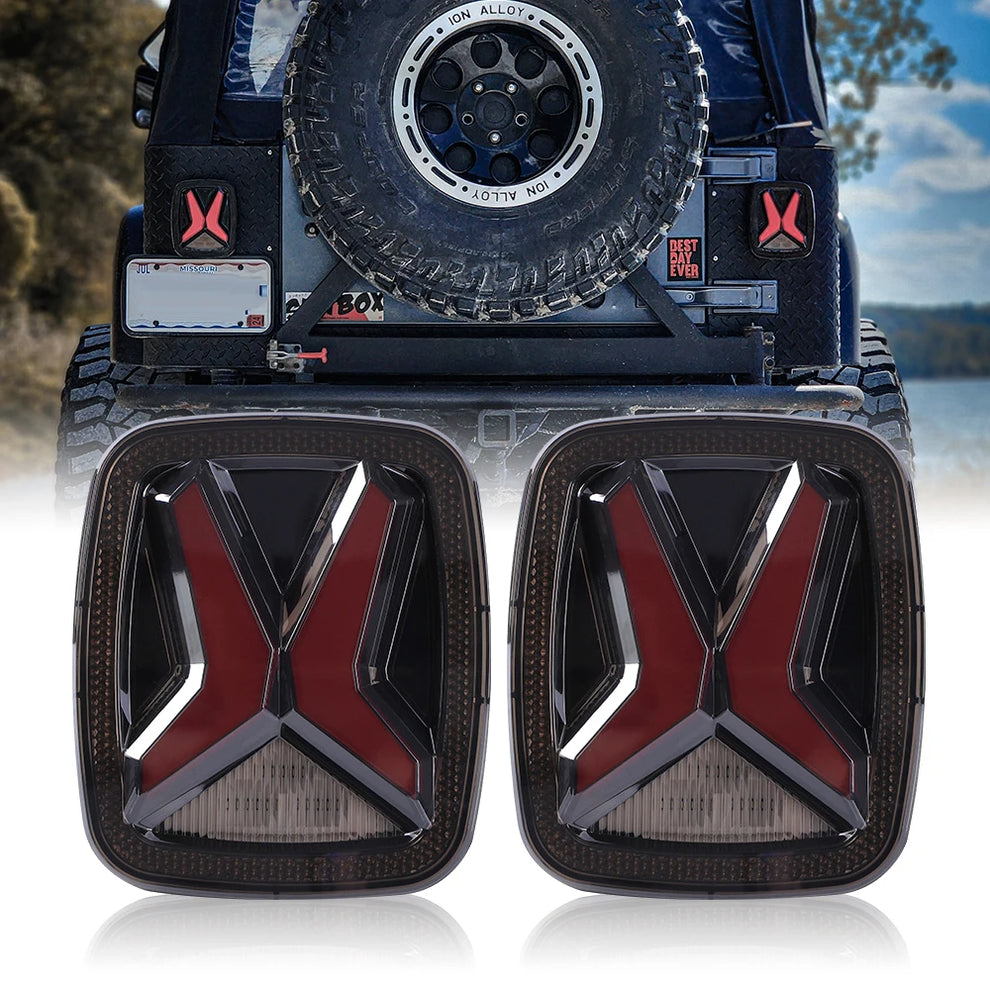 LED Tail Lights Rear Brake Light for Jeep Wrangler TJ YJ CJ, Euro Vers ...