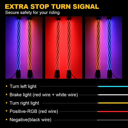 Whip Lights with turn signal and brake lights