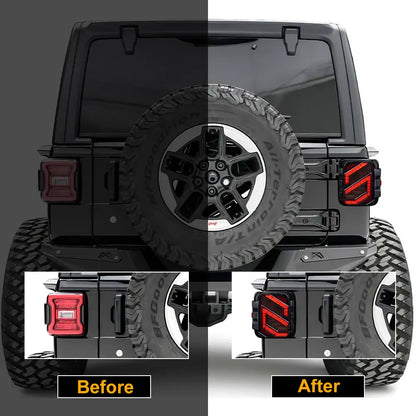 S Shaped LED Tail Lights for  Jeep Wrangler JL