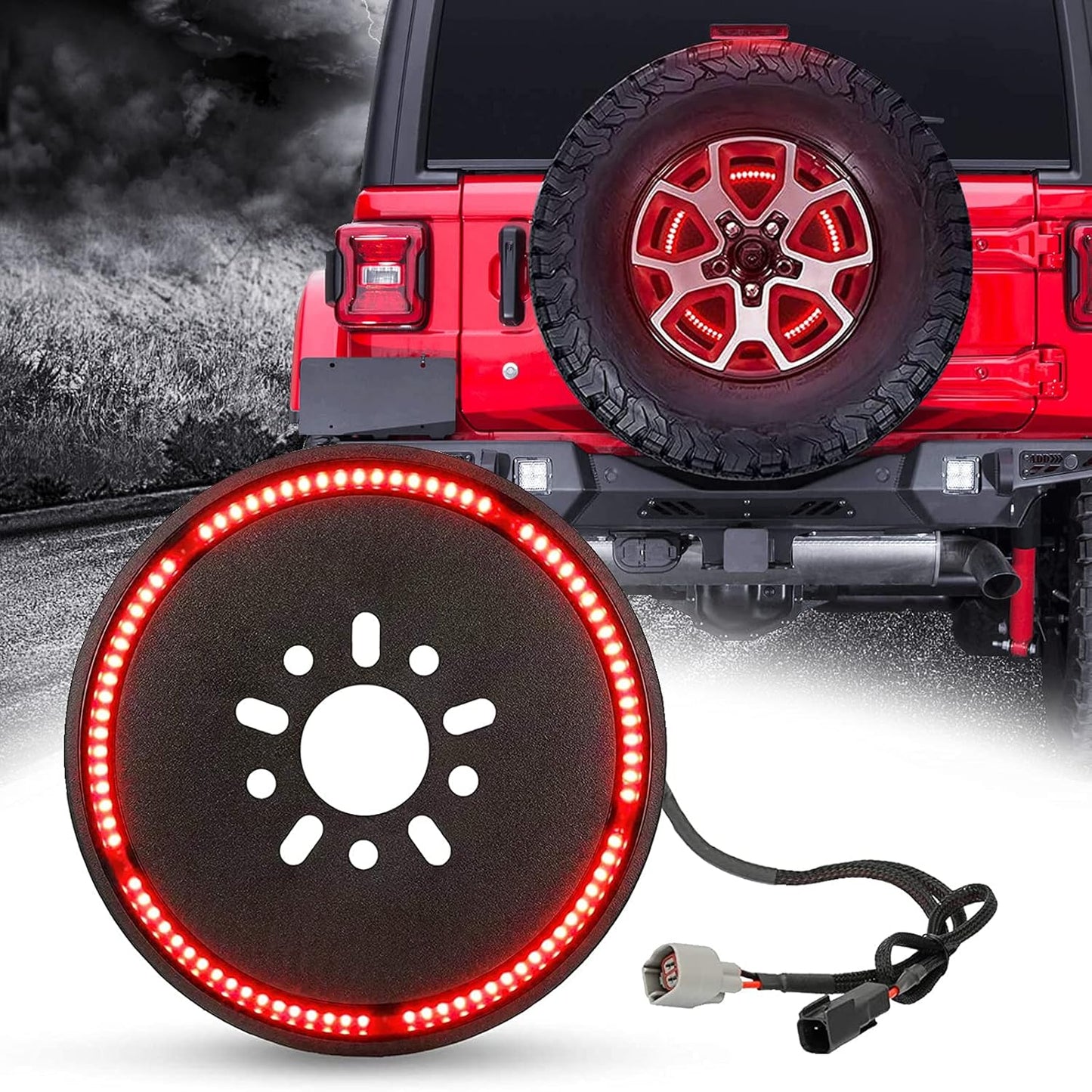 RGB Spare Tire Wheel LED Brake Light Rear Light For Wrangler JK JL