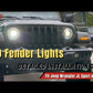 LOYO LED Fender Lights W/ Side Marker Lights for Jeep Wrangler JL Sport Sport S