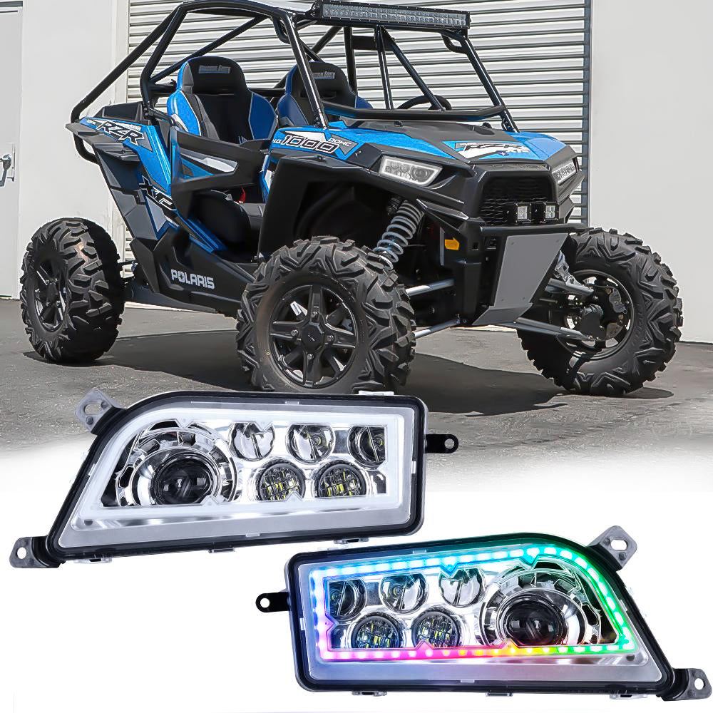 Chrome ATV RZR1000 RGB Halo LED Headlight | Pair freeshipping - loyolight