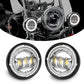 LOYO 4.5 Inch Round LED Passing Fog Lights With White DRL And Amber Turn Signal Halo Compatible with Harley Motorcycles