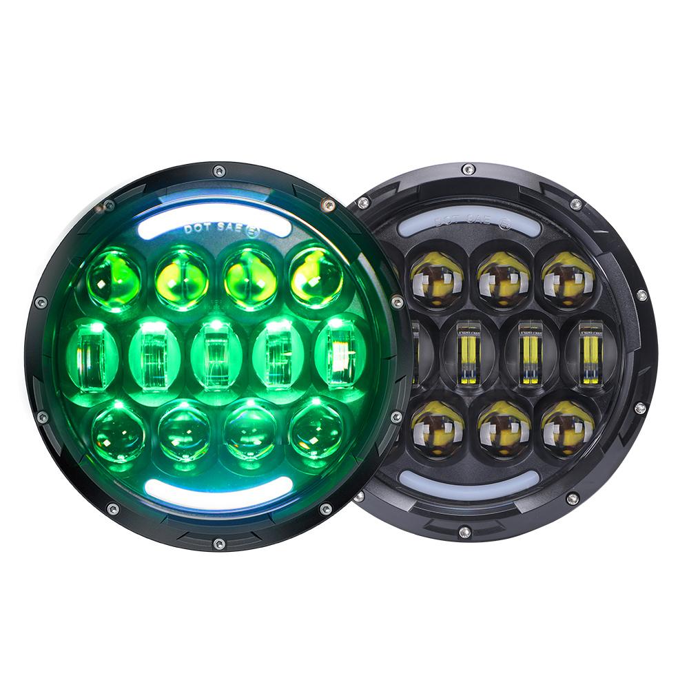 7''  RGB High Low Beam Headlight 105W with Angel Eye | Pair freeshipping - loyolight