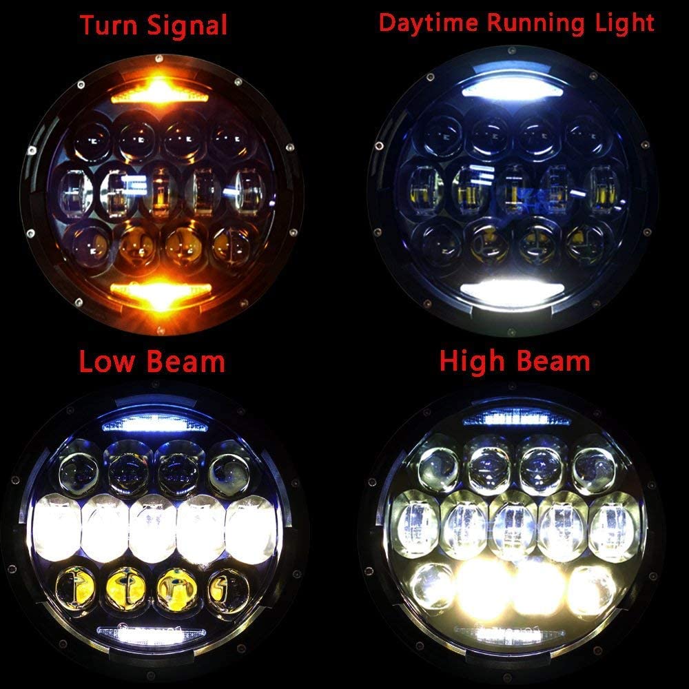 7 Inch Blue Mirror High Low Beam Lens Jeep Headlight|Pair freeshipping - loyolight