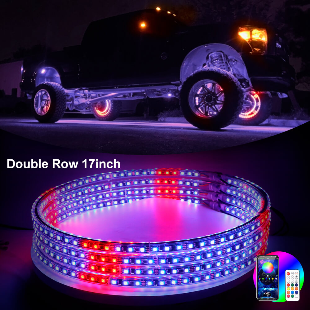 17 inch double row RGB LED Chasing Wheel Lights | LOYO LED | APP & Remote Control