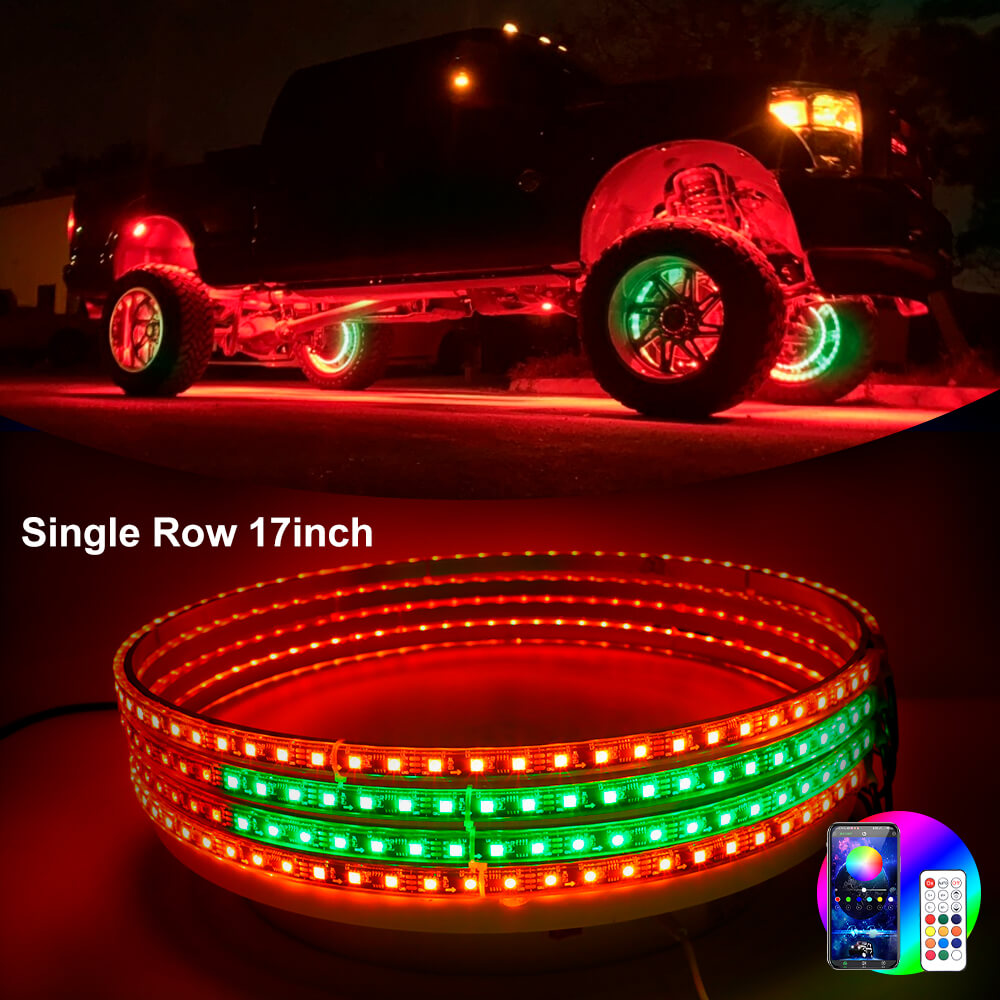 17 inch single row RGB LED Chasing Wheel Lights | LOYO LED | APP & Remote Control