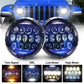 7 Inch Blue Mirror High Low Beam Lens Jeep Headlight|Pair freeshipping - loyolight